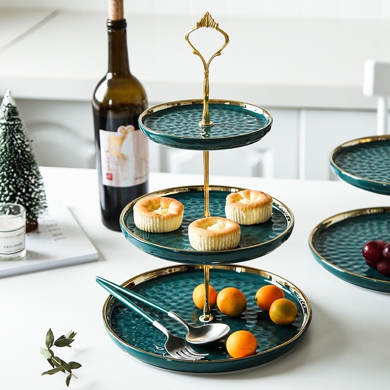 Rak Kue Susun 3 Tingkat Detachable Plate Cake Stand Display Minimalist
