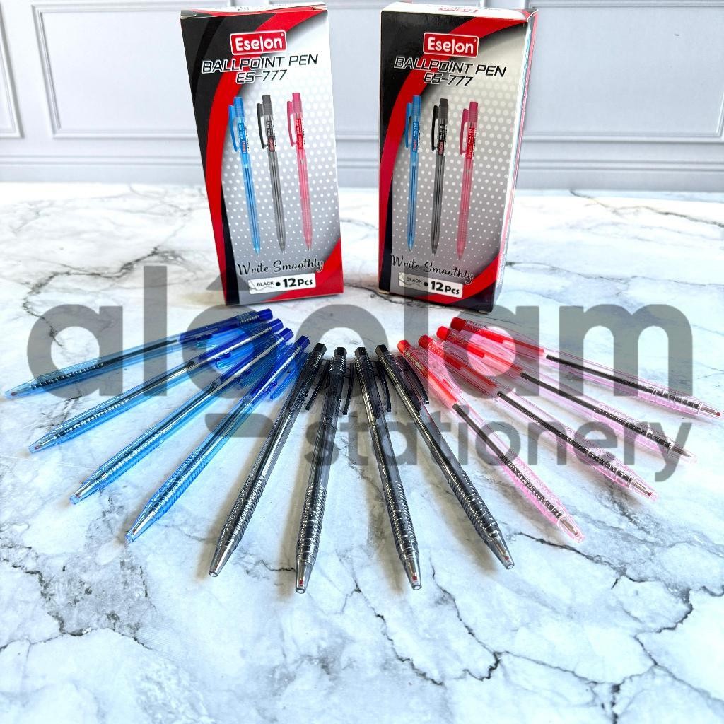 

SELUSIN ( 12 PCS ) Pulpen Click Pulpen Cetekan Eselon ES-777 / Van-Art V-303