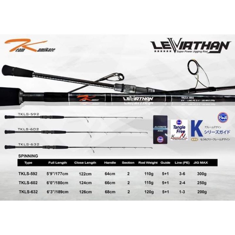 JORAN T. Kamikaze LEVIATHAN Spinning Rod ALAT PANCING| JORAN PANCING | JORAN MANCING | JORAN CARBON 