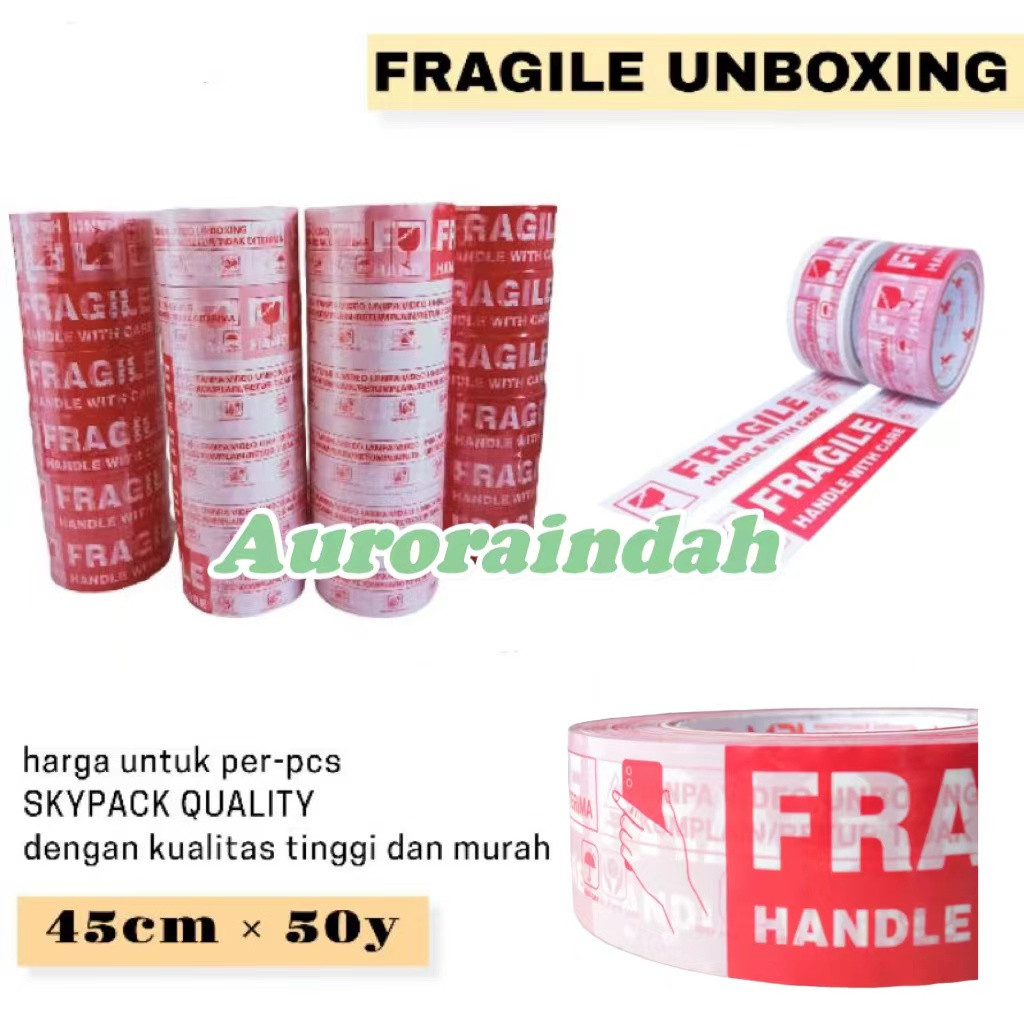 

Lakban Fragile Merah dan Merah+putih IVAN 48mm x 50Yrd