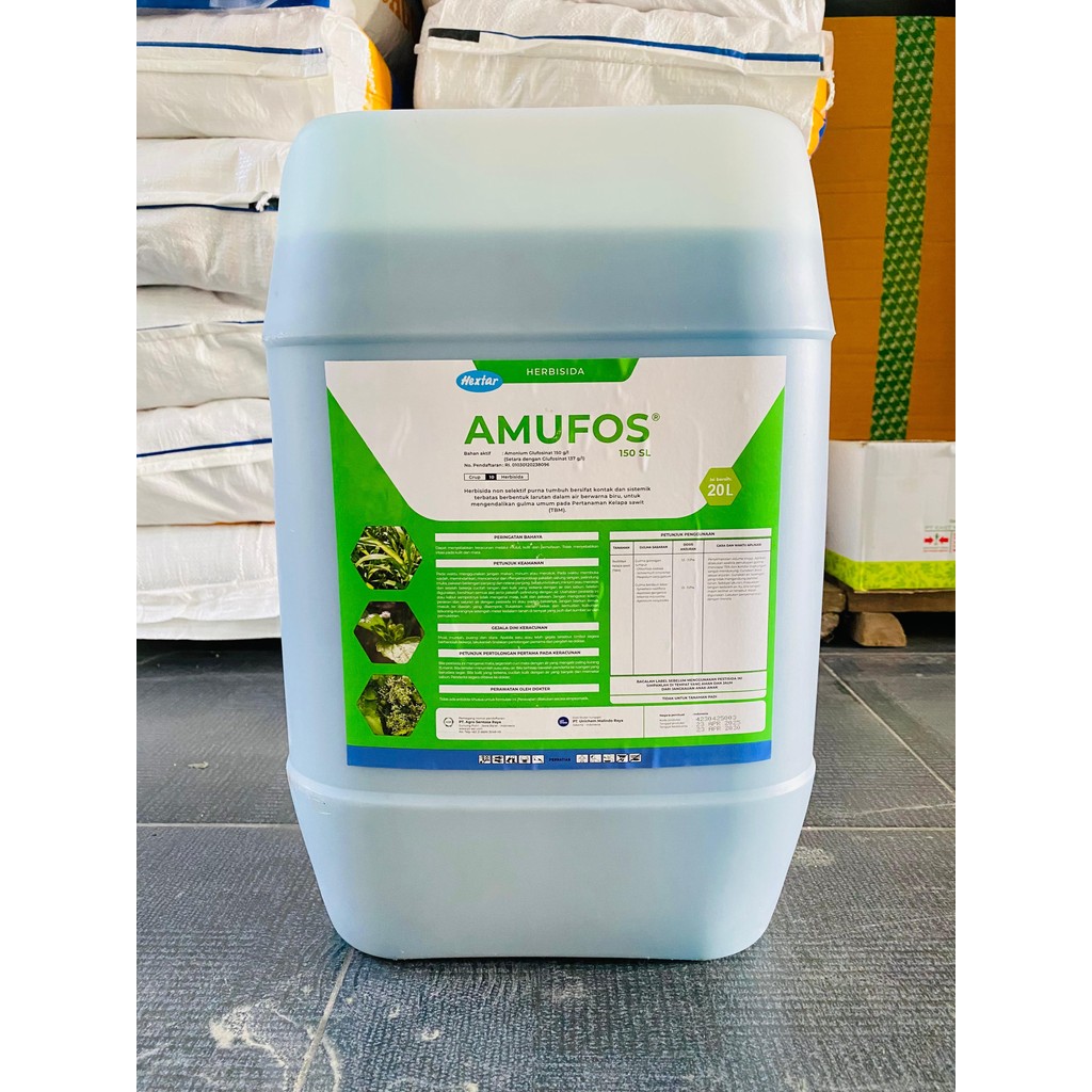 Herbisida pengendali gulma lulangan teki AMUFOS 150SL isi 20 LITER dari HEXTAR