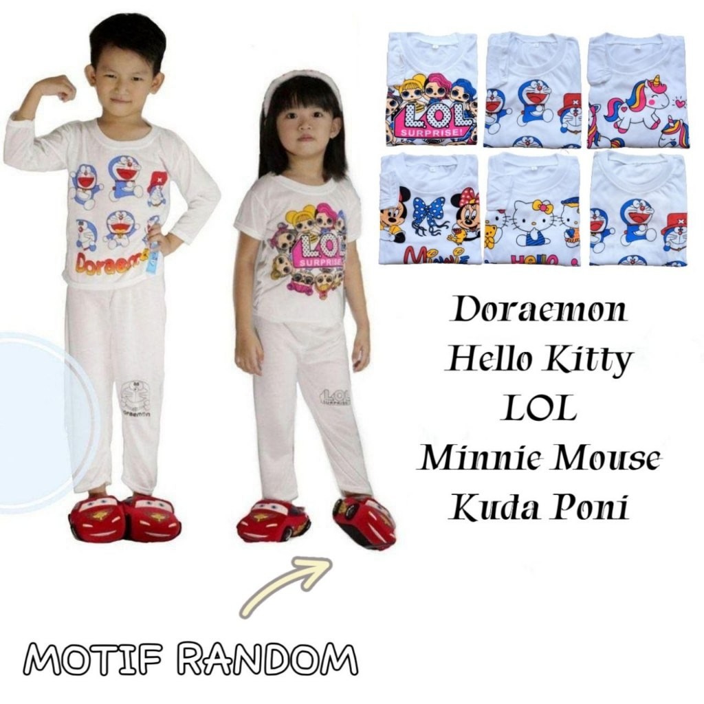 Izany Baju tidur Anak Bahan Kaos Karakter