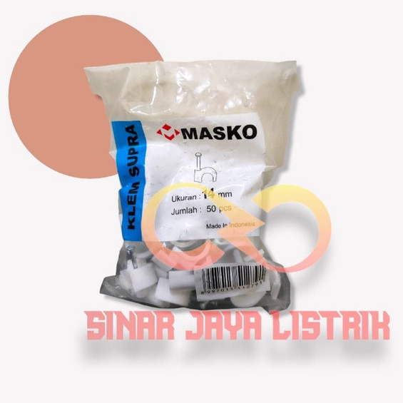 MASKO Klem Supra 14 17 20 22mm Klem Kabel Paku Beton Baja isi 50 pcs