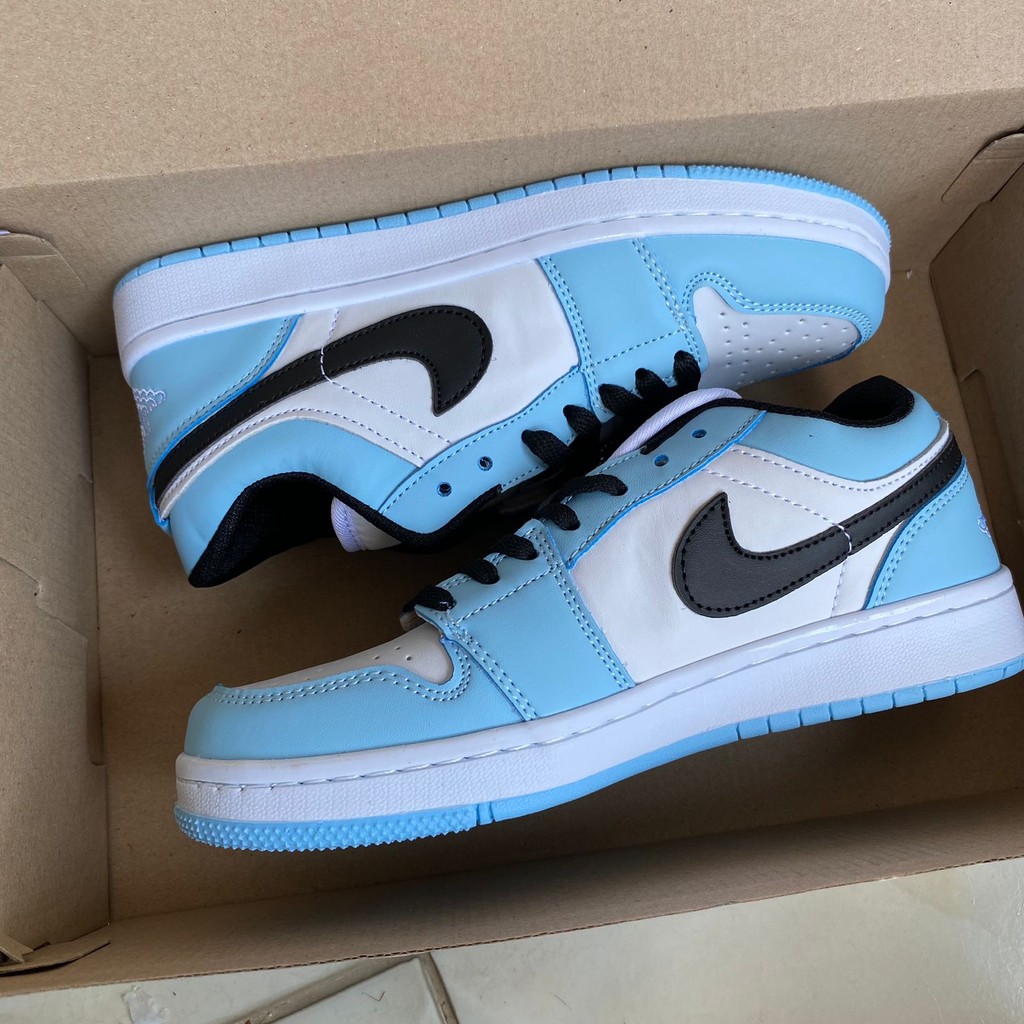 SEPATU SNEAKERS AJ LOW BIRU PUTIH HITAM 37-40