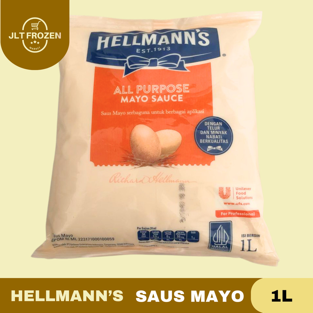 

Hellmann's Saus Mayo / Dressing Saus / Mayonaise Kemasan 1L