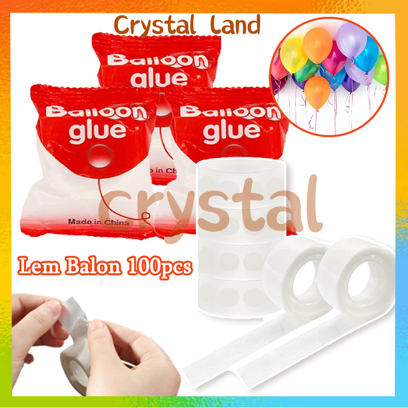 (100 pcs/set) Lem balon / Balloon Glue Dinding Balon Stiker Dekorasi Pesta Ulang Tahun