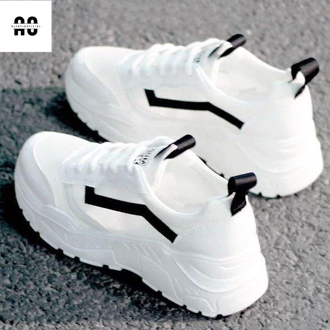 As) sepatu wanita terbaru 2022 kekinian viral sport korea sneaker cewek putih hitam ALK 17
