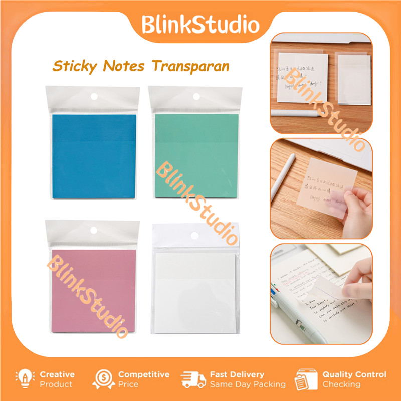 

Kertas Memo Tempel / Sticky Notes Pad Plastik Transparan