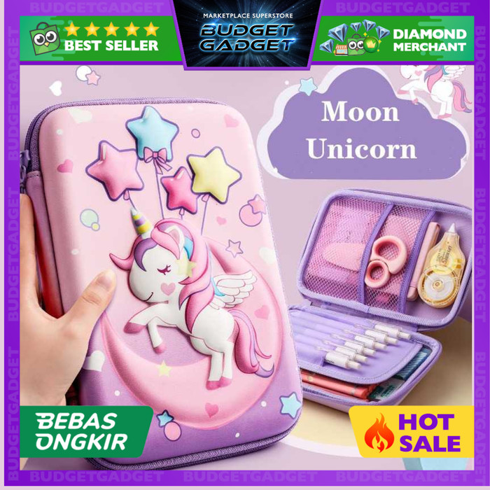 

[New Arrival]Best Tempat Pensil Anak Unicorn Pencil Hard Case Pouch Stationery - A1
