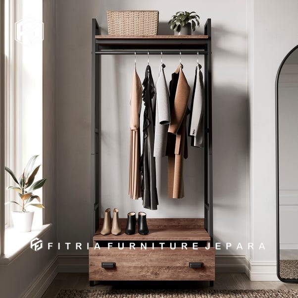 Rak Baju Gantung / Rak Baju Besi / Rak Baju Laci / Rak Baju Industrial