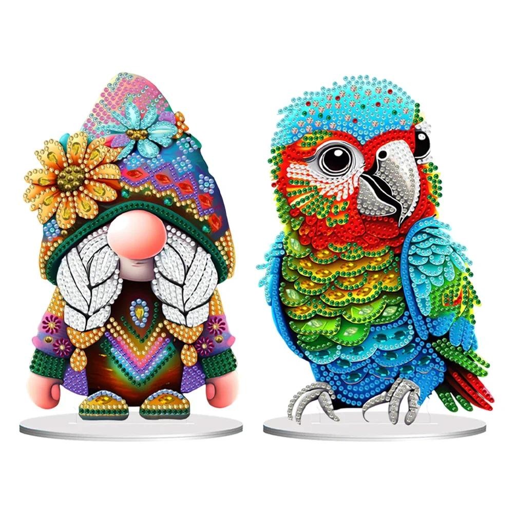 

Round+Special Shape Desktop Diamond Art Kits Acrylic 5D DIY Diamond Art Tabletop Decorations Parrot for Office Desktop Decor