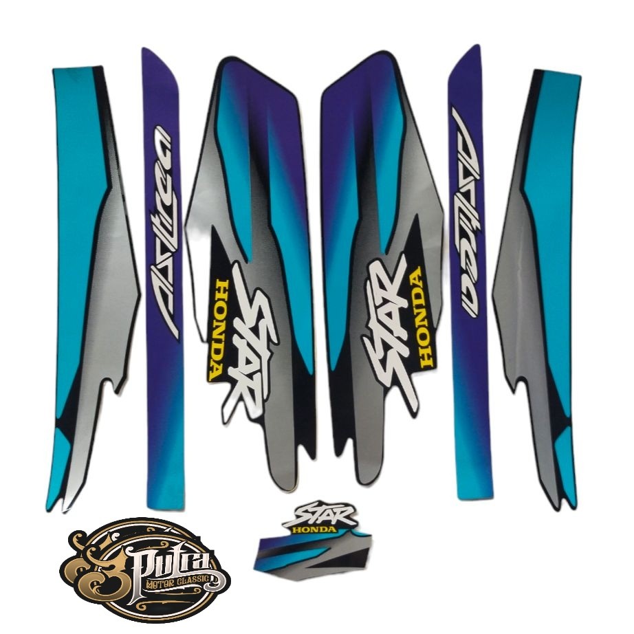 Striping Stiker Motor Honda Astrea Star 97 Biru