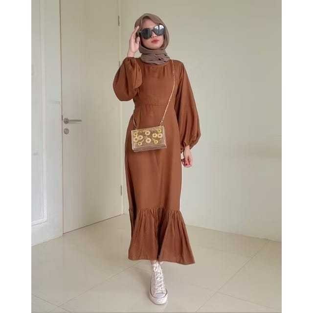 R.A - RER DRESS ASIKA Ruffle Rampel Bawah / Dress ARA / Dress Korean Look / Dress Duyung Wanita / Dr