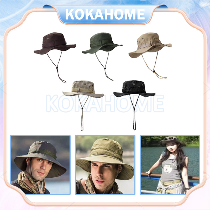 topi rimba polos tali/topi gunung premium pria wanita/topi ember