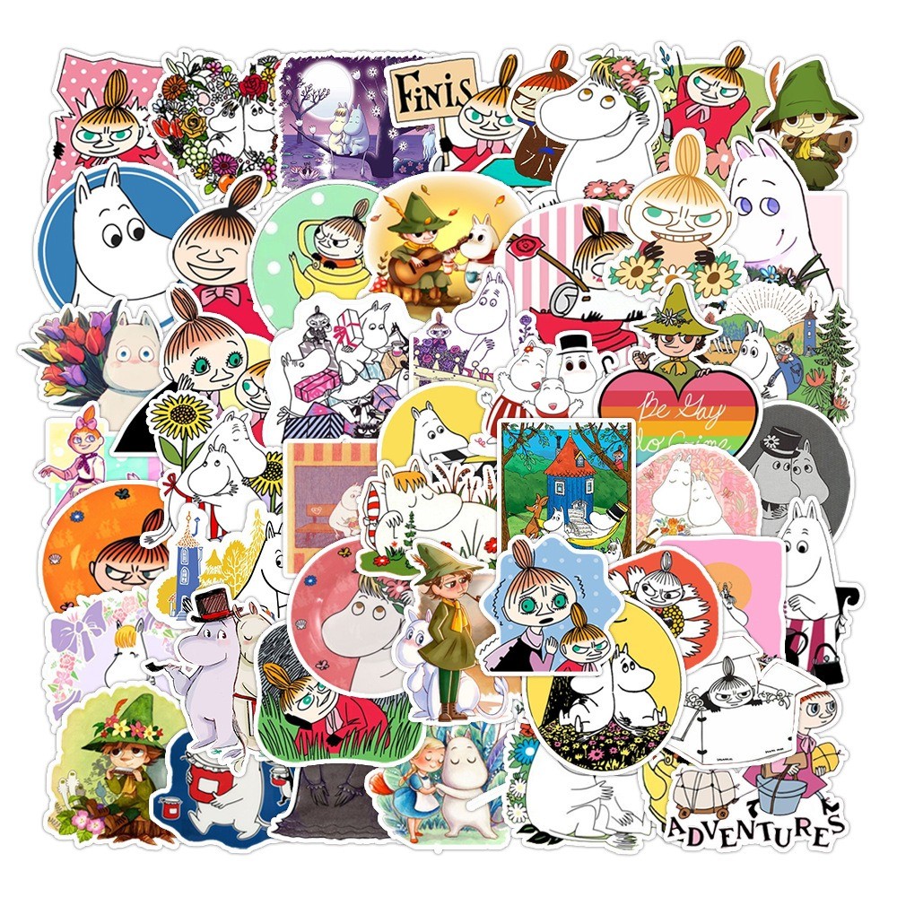 

50 Pcs Sticker Moomin Vinyl Waterproof untuk Tempelan Laptop Tumbler HP Koper DIY [19]