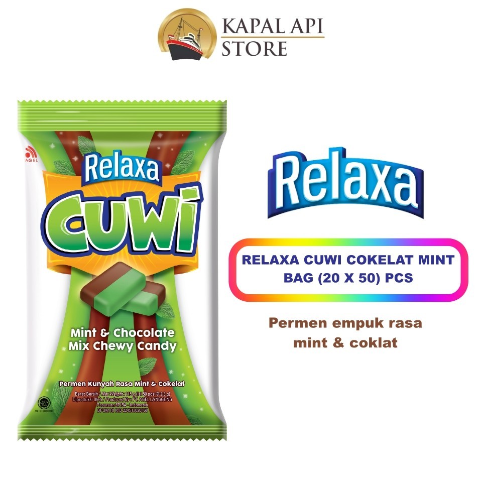 

Relaxa Cuwi permen kunyah rasa mint&cokelat 125g sak