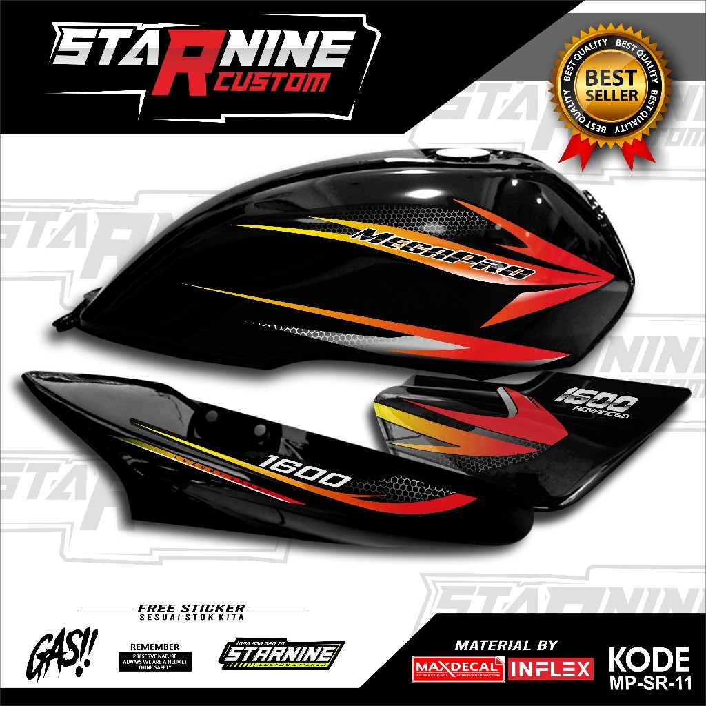 STRIPING MEGAPRO PRIMUS HOLOGRAM STIKER MP PRIMUS ELEGAN