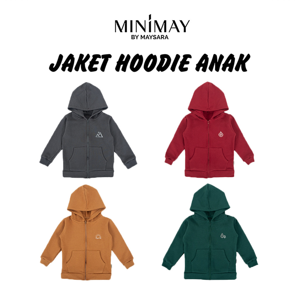 QR35TG Jaket Hoodie Anak Zipper Sleting Laki Laki Perempuan 1 2 3 4 5 Tahun Maysara