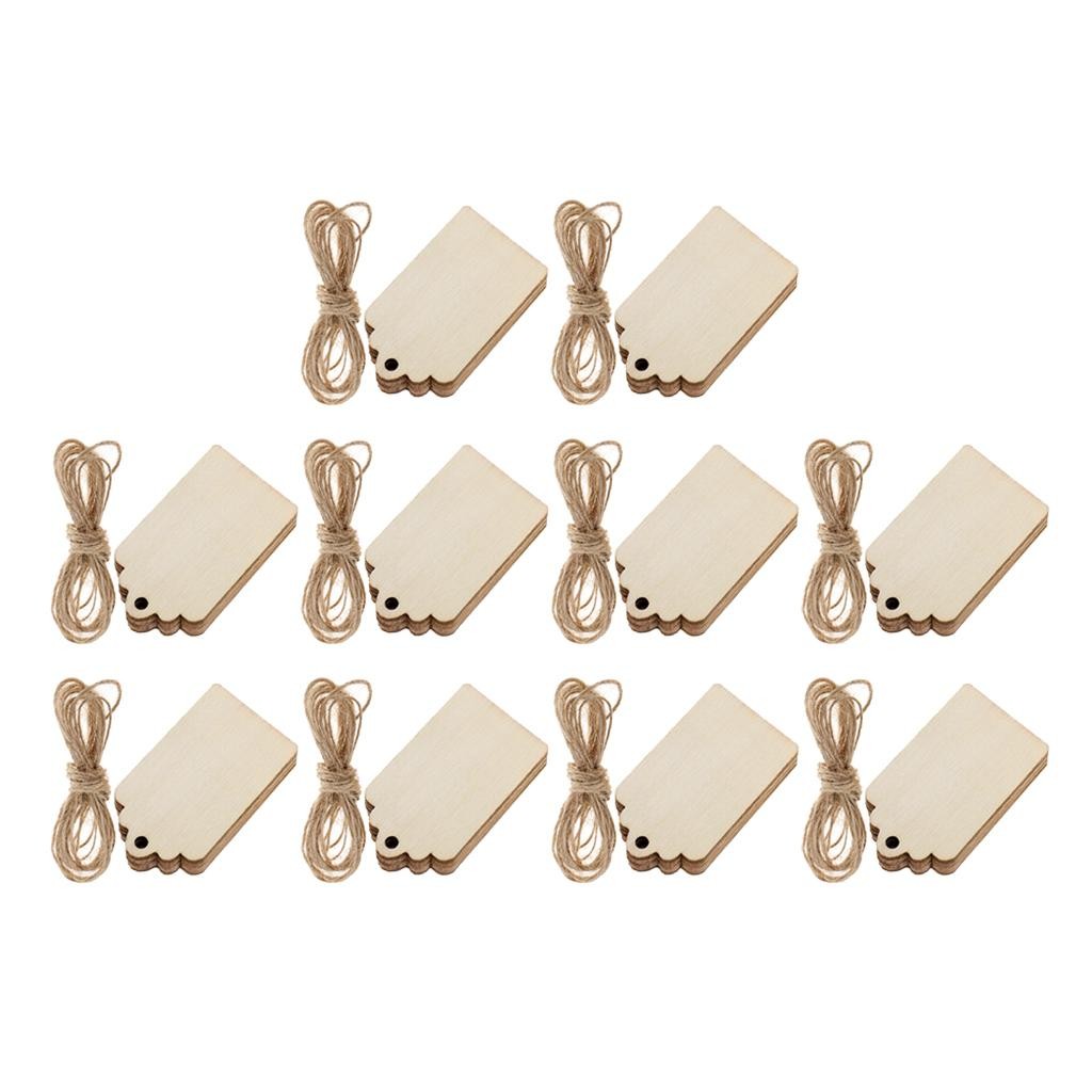

100x Blank Gift Tags Wooden Pieces Plaque Kids Painting Drawing Material
