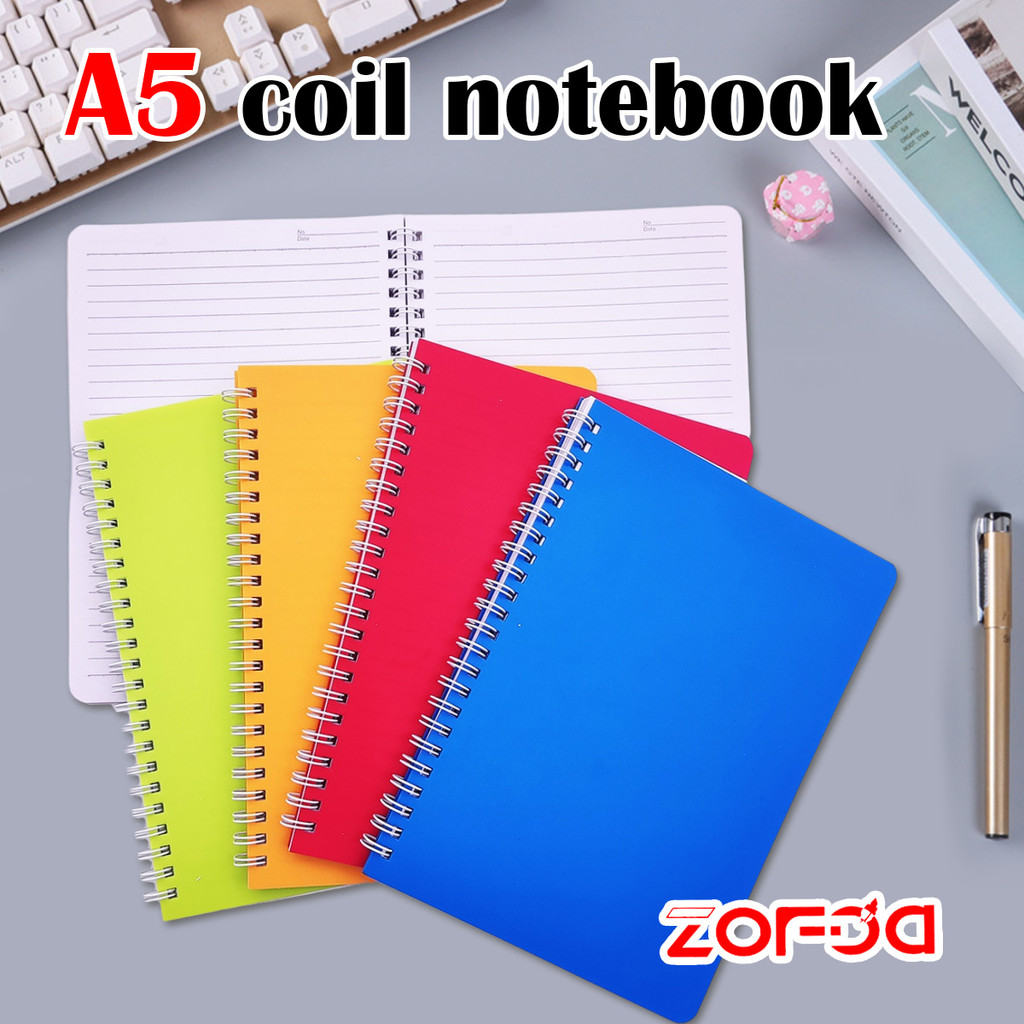 

ZOFDA 180*208mm Coil Notebook 60pages Spiral Notebook Buku catatan estetika sampul warna solid Perlengkapan kantor siswa