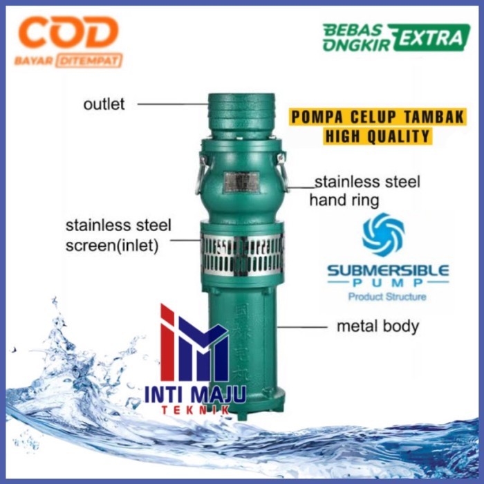 Submersible water pump Pompa air celup 8inch Kolam tambak ikan udang