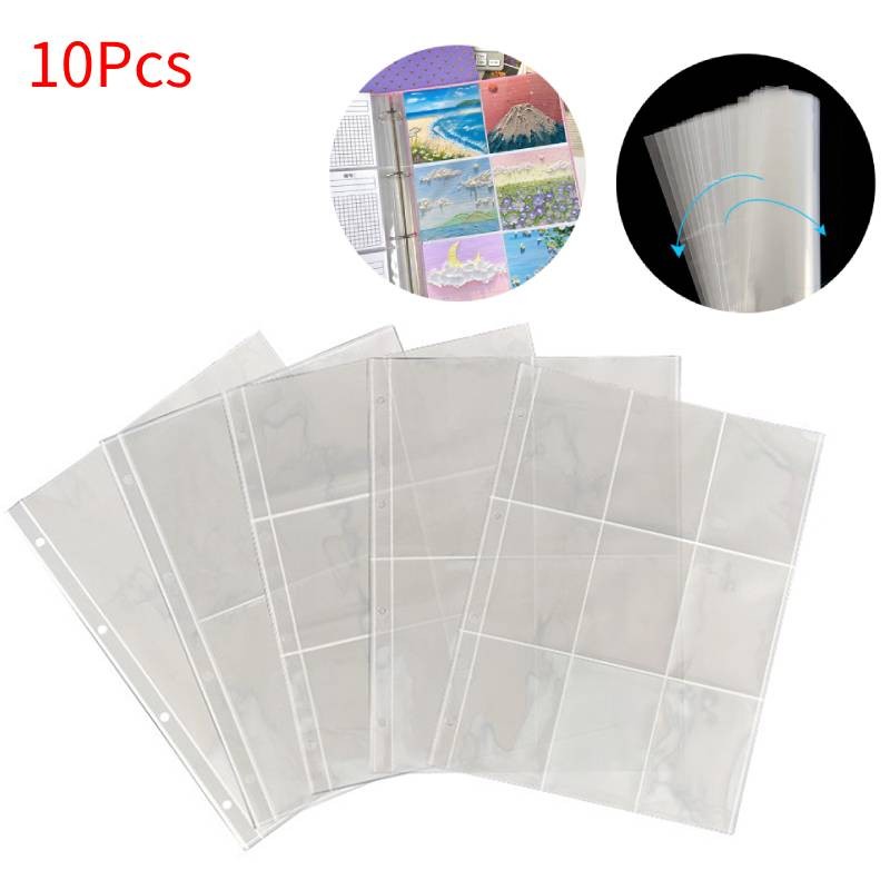 

10Pcs A4 4 Holes Clear Ring Binder Refill Sleeve Photocards Notebook Photo Album Card Page Entertainment hot sale