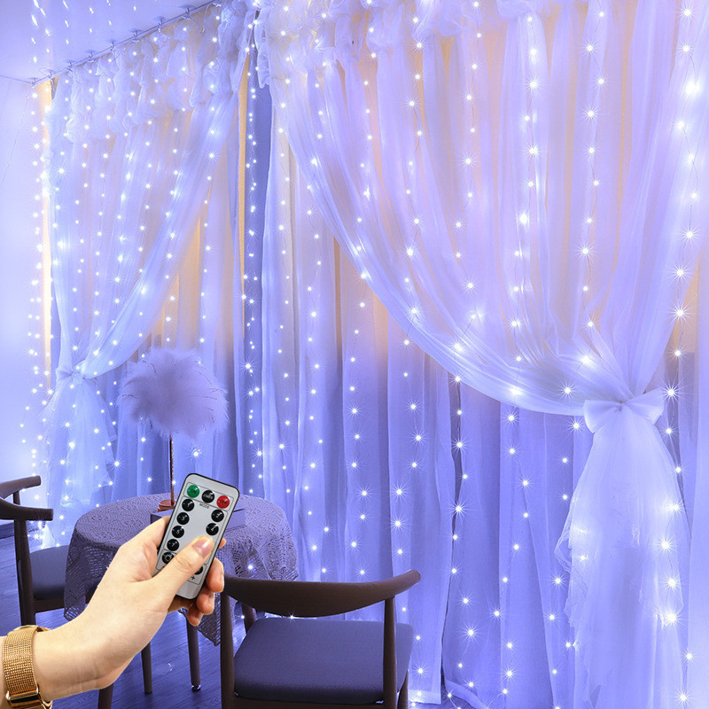 

600/300 LED Window Curtain String Light Wedding Party Home Garden Bedroom Outdoor Indoor Wall Decorations