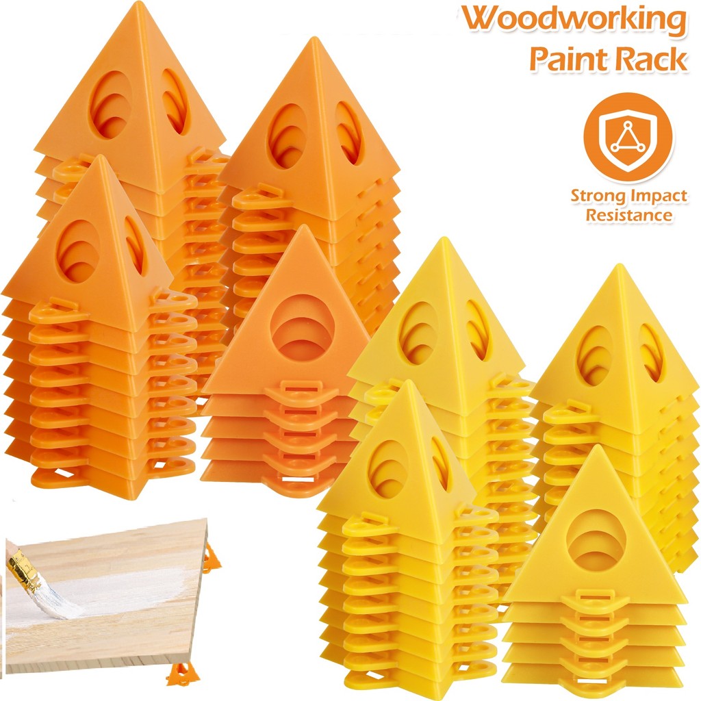 

100/50pcs Pyramid Paint Stand Mini Triangle Paint Lift Pads Feet Rack for Cabinet Door Furniture Woodworking Painting Accessory