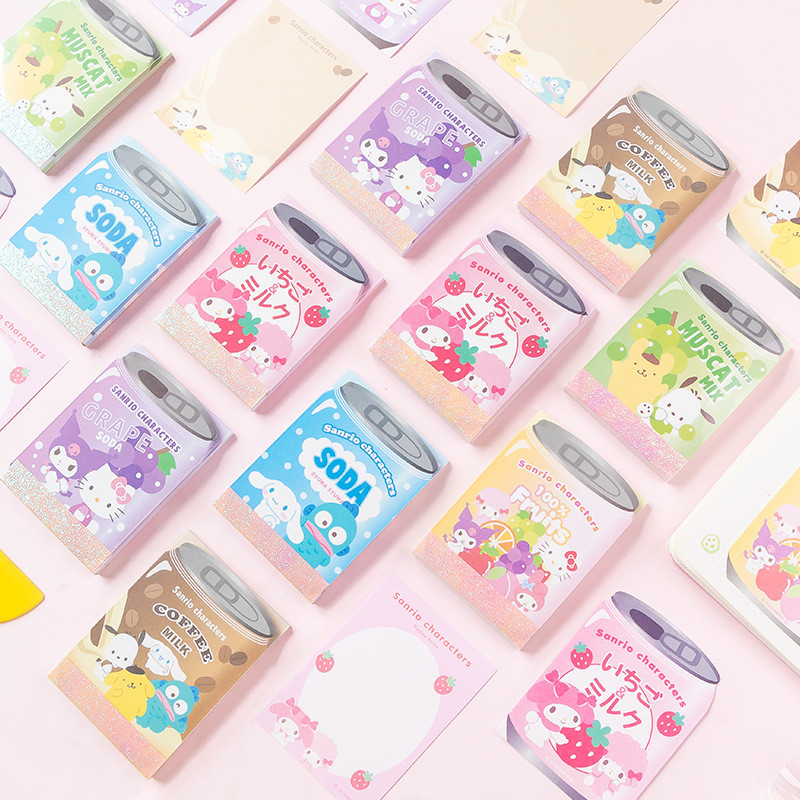 

70 Pages Cute Cartoon Character Drinks Memo Pad Scrapbooking DIY Kawaii Stationery Non Sticky Notes School Message Memo Paper