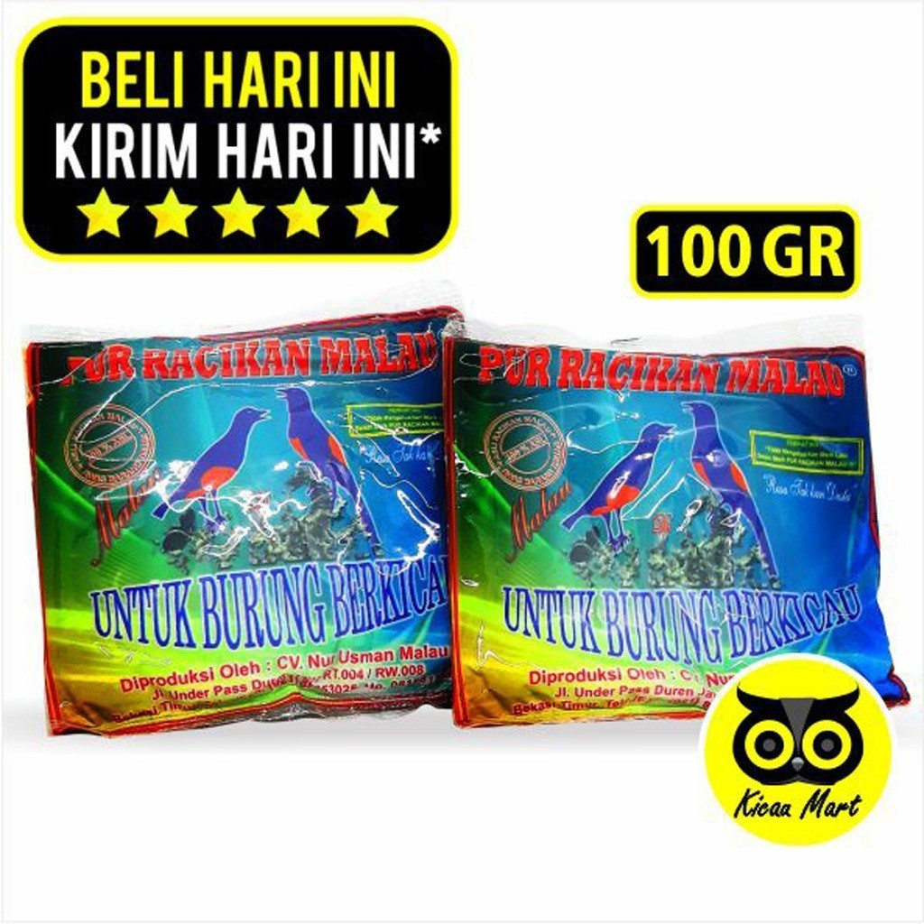 KICAU MART PAKAN MAKANAN BURUNG VOER HALUS PUR RACIKAN MALAU UNTUK MURAI KACER ANIS CUCAK CIBLEK PLE