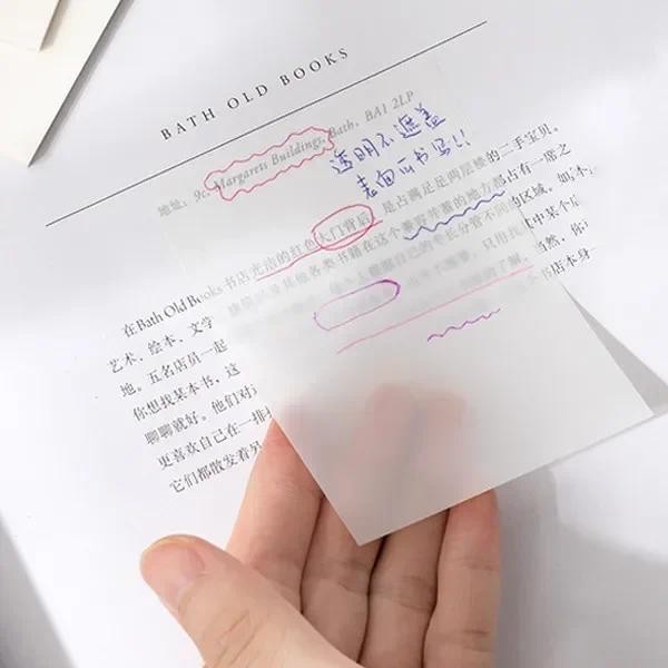 

50 Sheets Transparent Sticky Notes Waterproof Self-Adhesive Memo Pads Daily To Do List Sticky Notes Paper for Office Accessories