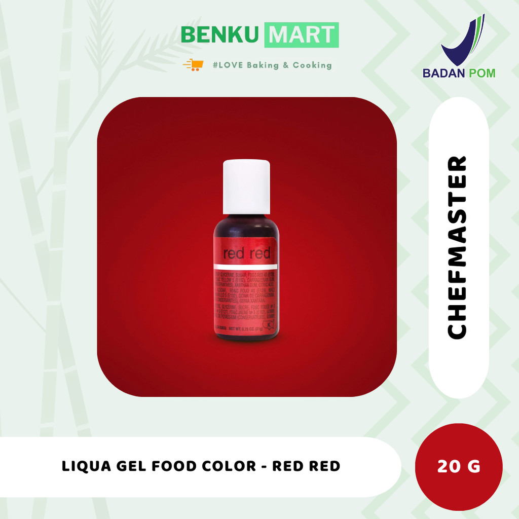 

Chefmaster RED RED Liqua Gel Food Color 20 gr Pewarna Makanan 20ml