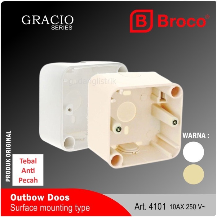 OUTBOW DUS SAKLAR / STOP KONTAK GRACIO BROCO / OB DUS SAKLAR STOP KONTAK TEMPEL