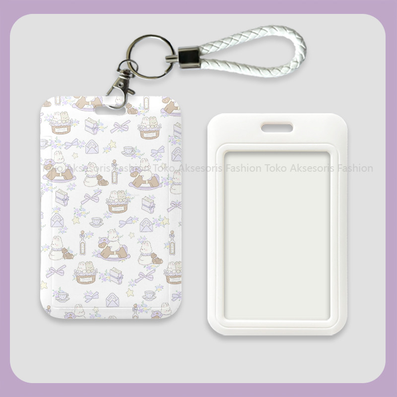 

id card holder tempat kartu lucu layer lanyard photocard aesthetic gantungan kartu nama tag cute nametag cari di lanyard 073