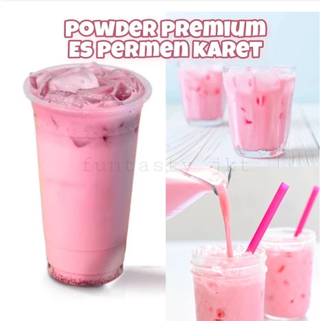 

TERLARIS - BUBUK MINUMAN RASA BUBBLE GUM PINK 1 KG KUALITAS PREMIUM UNTUK JUALAN ES PERMEN KARET