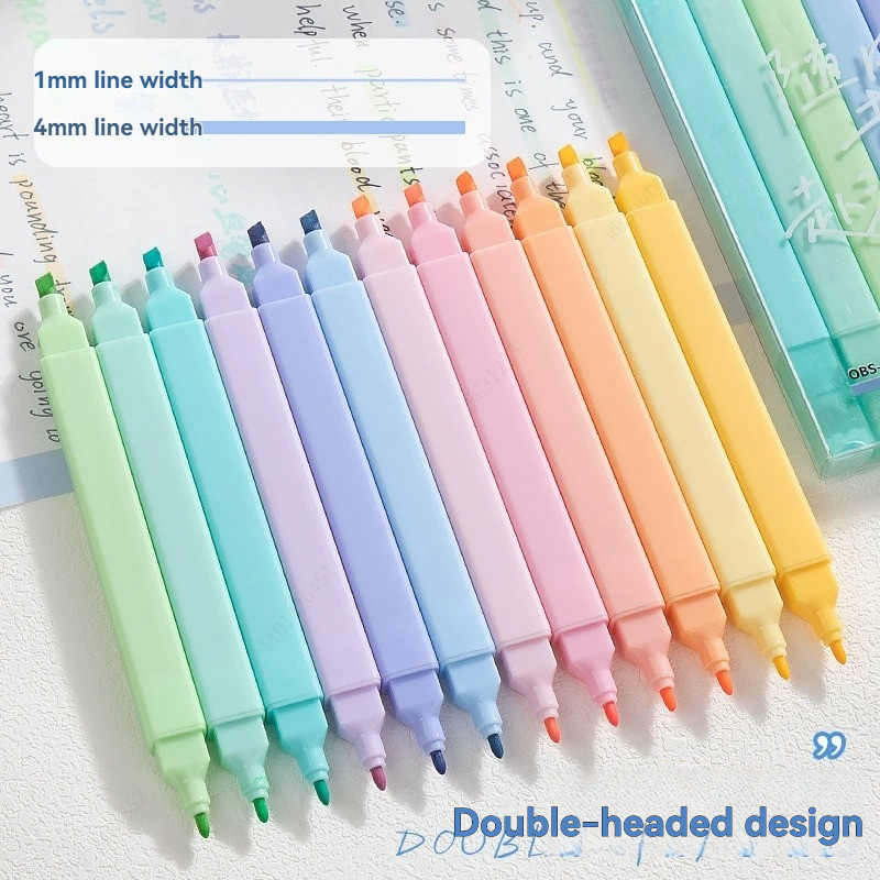

Dual Tip Highlighters Pens 12 Colors Bible Pens No Bleed With Soft Tip Aesthetics Pens Markers Kawaii Stationary For Students