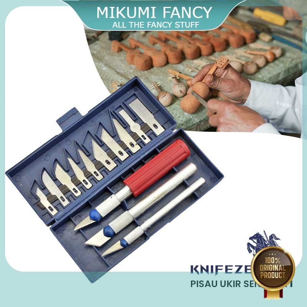 

FANCY KNIFEZER Set Pisau Ukir Seni 13 in 1 Crafting Knife 3 Handle - A-003