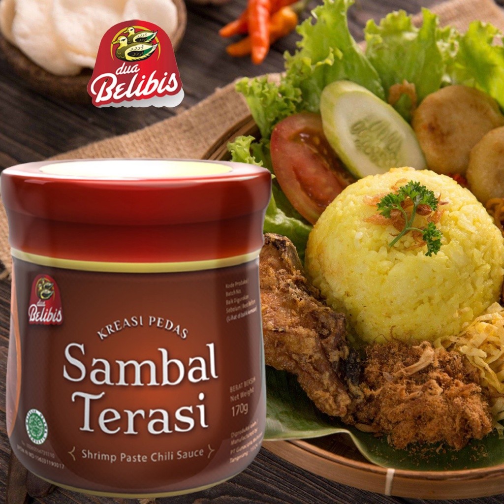

kimoura shop-undefined-Sambal / Sambel Bawang Terasi Udang Uleg Pedas Dua Belibis 170gr Halal