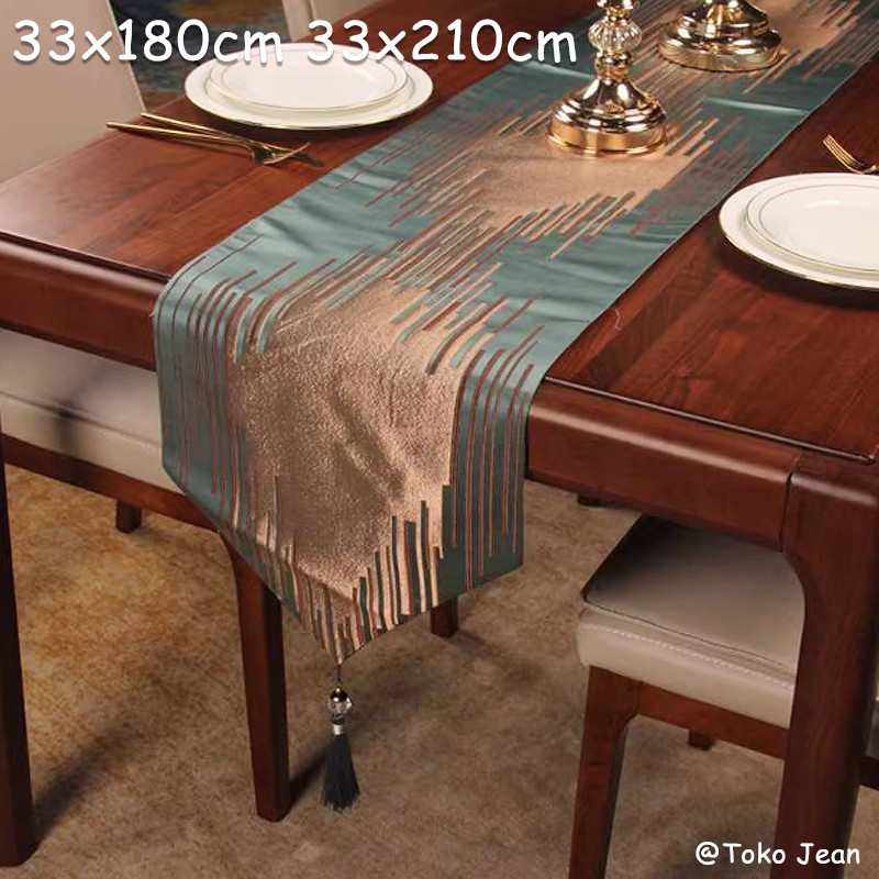 Taplak meja rumbai pola abstrak / taplak meja kain panjang mewah / minimalis/Taplak Meja Tamu Anti A