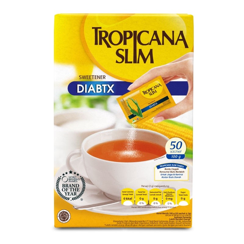 

Tropicana Slim Sweetener DIABTX 50 Sachet x 2 gr