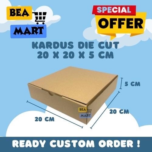 

Kardus Box Pizza Die Cut 20x20x5 cm | Kotak Packing Pakaian Hampers Single Wall Tebal Baru B/F 20 x 20 x 5 cm