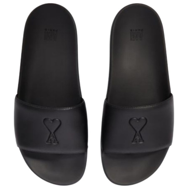 Ami Paris Logo Black Slides / Sandal Branded Original