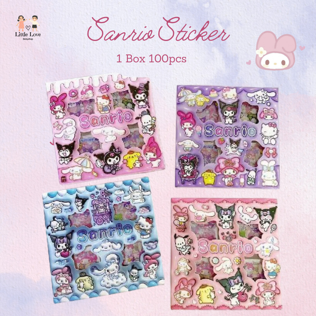 

HellooKids 100 Lembar Sticker Motif Sanrio Kuromi Hellokitty My Melody Cinnamon Roll Kartun Korea Lucu Anti Air Dekorasi Handbook Scrapbook DIY / Aktifitas anak toddler Quiet Book