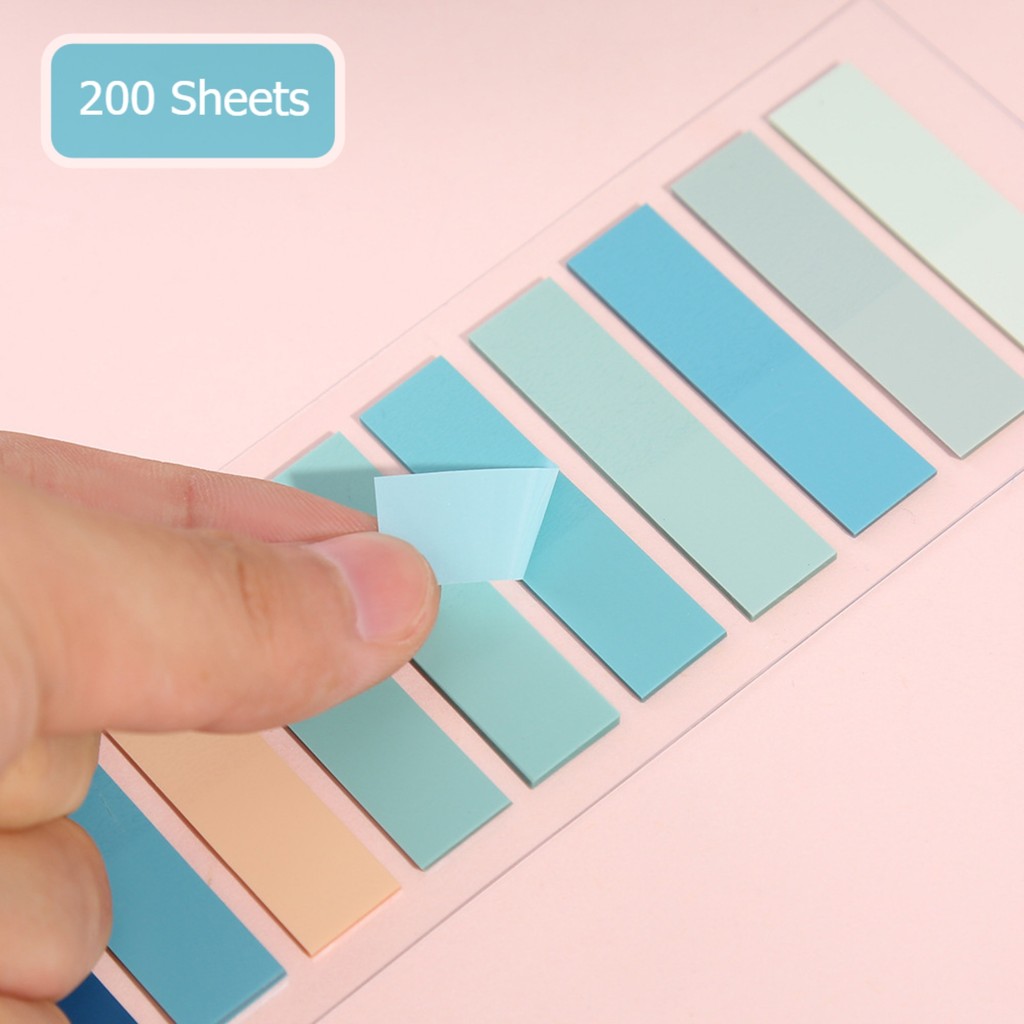 

200PCS Transparent Colorful Index Creative Memo Pads Office School Stationery Self-Adhesive Stickers Posted It Sticky Note Pads