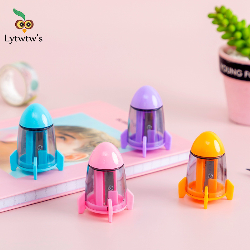 

1 Piece Lytwtw's Lovely Cute Kawaii Rocket Shape Pencil Sharpeners Stationery School Office Supplies Novelty Gift Funny