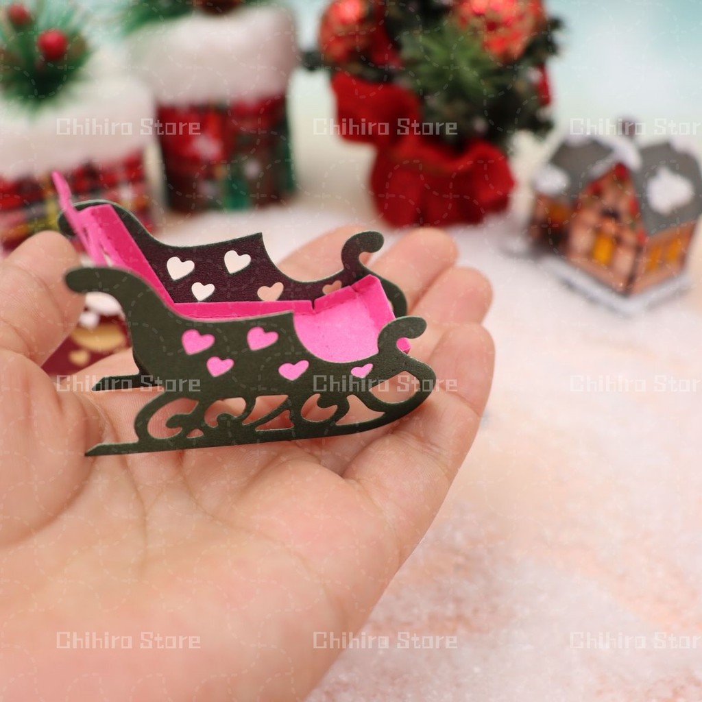 

Christmas Tree Sleigh Metal Cutting Dies Stencils Die Cut for DIY Scrapbooking Album Paper Card Embossing