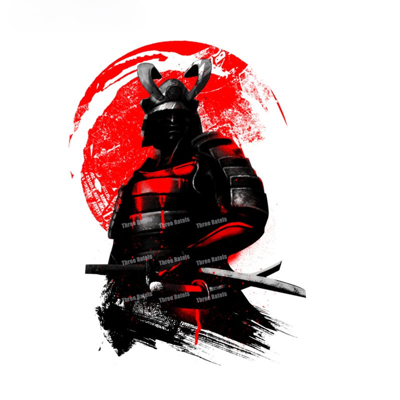 

V1670# Car Sticker Funny Samurai Demon Vinyl Decals Car Bumper Rear Window Body Decoration Decals Waterproof Sun Protection