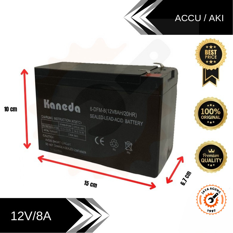 KANEDA AKI KERING ACCU BATTERY 12V 8AH 12AH  / TOKUDA BATERAI AKI KERING 12 VOLT 8 AH / AKI KERING 8