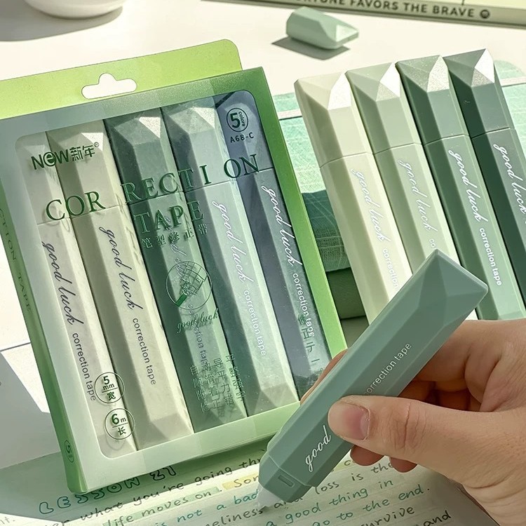 

5pcs/Set Gradient Color Correction Tape 30m Smooth Coating Tape Large Capacity Multicolour Student Alteration Tape