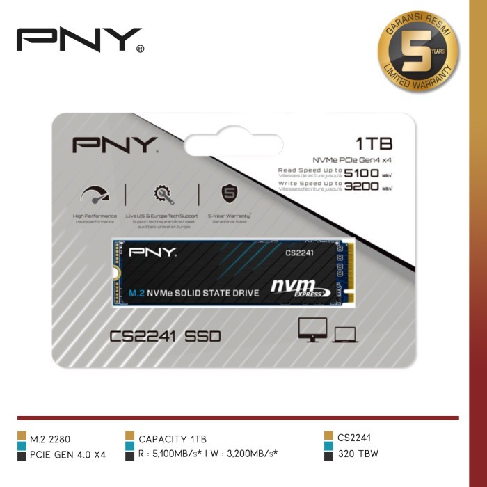 PNY CS2241 M.2 NVMe SSD | SSD M.2 NVMe Gen 4 x4 - 1TB